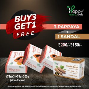 🎉 Exclusive Offer: Buy 3 Papaya Soaps & Get 1 Sandal Soap FREE!